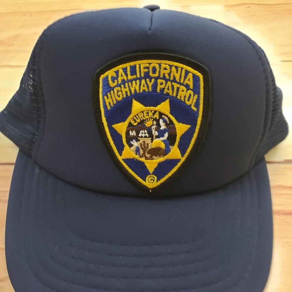 Vintage California Highway Patrol Hat Cap‎ Snap Back One Size Blue Police Mens